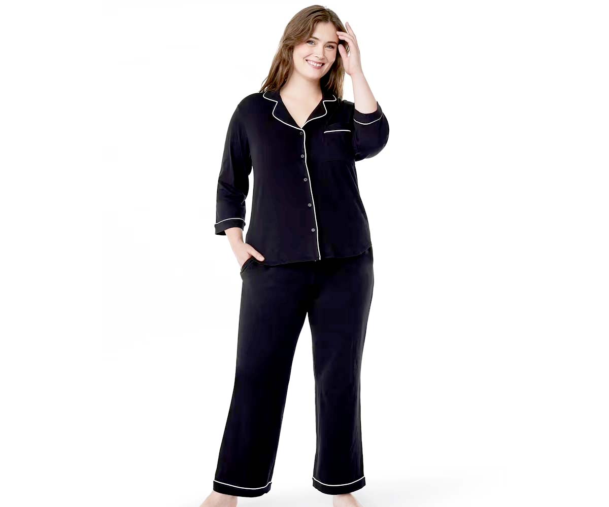 Cotton Blend Two-Piece Pajama Set