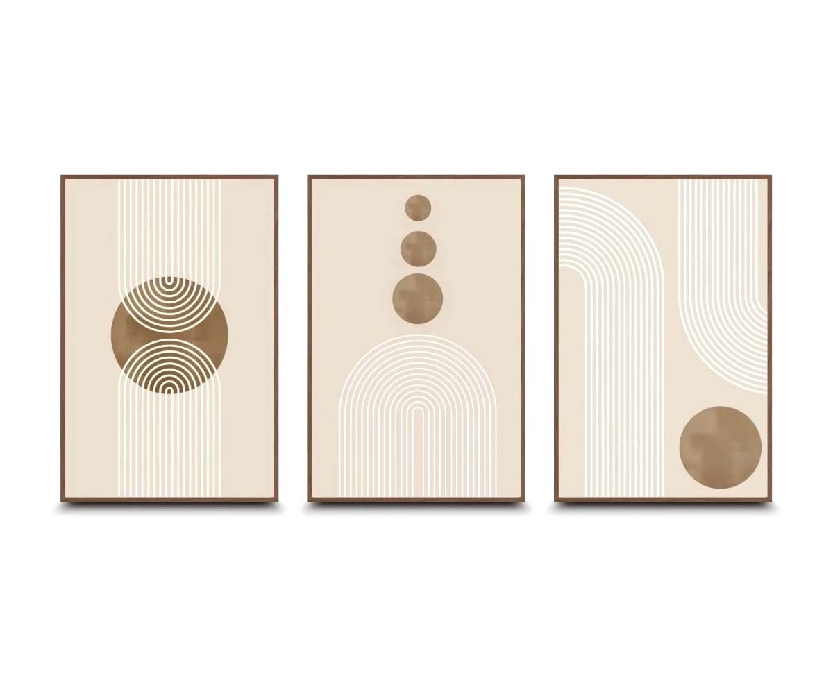 Wooden Frame Gallery Wall Art Set (3-Piece)