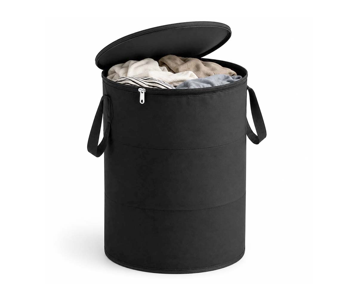 Collapsible Laundry Hamper with Lid